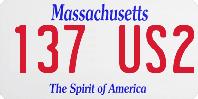 MA license plate 137US2