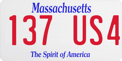 MA license plate 137US4
