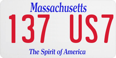 MA license plate 137US7