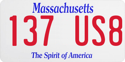 MA license plate 137US8