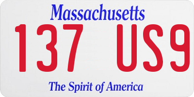MA license plate 137US9