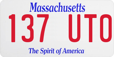 MA license plate 137UT0