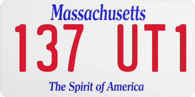 MA license plate 137UT1