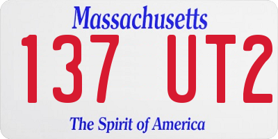 MA license plate 137UT2