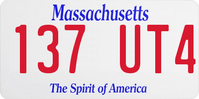 MA license plate 137UT4