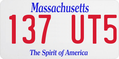 MA license plate 137UT5