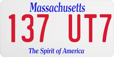 MA license plate 137UT7