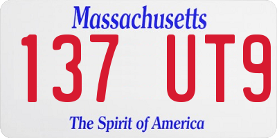 MA license plate 137UT9