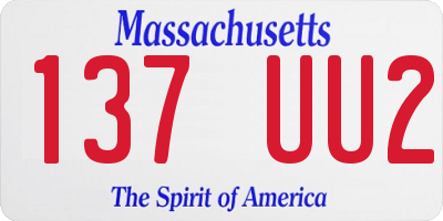 MA license plate 137UU2