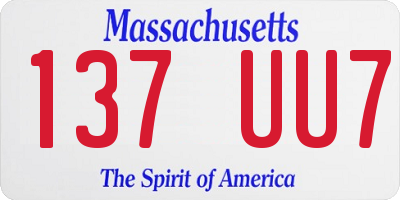 MA license plate 137UU7