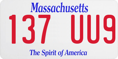 MA license plate 137UU9