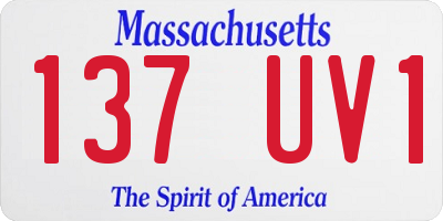 MA license plate 137UV1