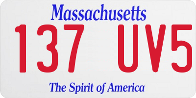 MA license plate 137UV5