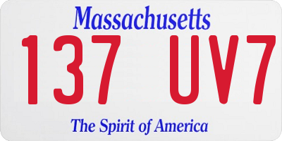 MA license plate 137UV7