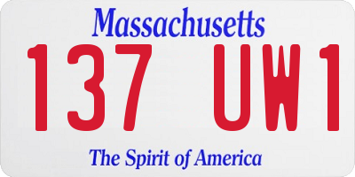 MA license plate 137UW1
