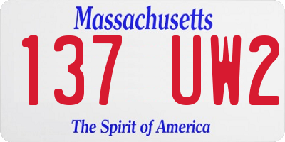 MA license plate 137UW2