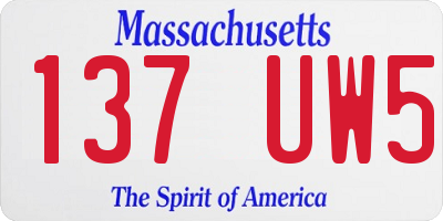 MA license plate 137UW5