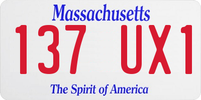MA license plate 137UX1