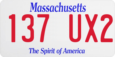 MA license plate 137UX2