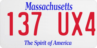 MA license plate 137UX4