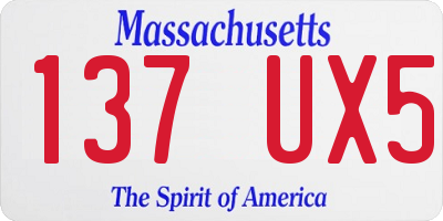 MA license plate 137UX5