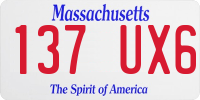 MA license plate 137UX6