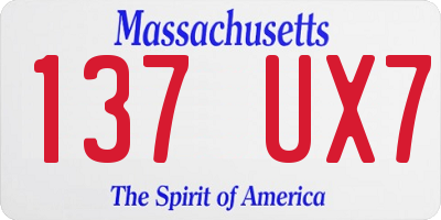 MA license plate 137UX7