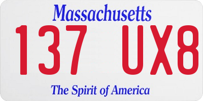 MA license plate 137UX8