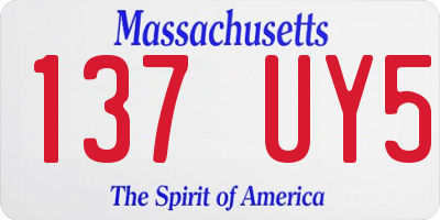 MA license plate 137UY5
