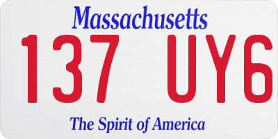 MA license plate 137UY6