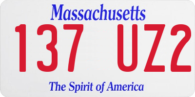 MA license plate 137UZ2