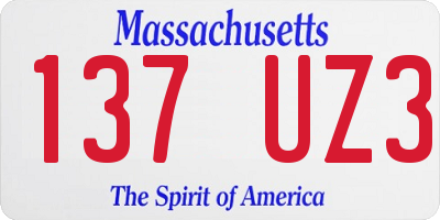 MA license plate 137UZ3