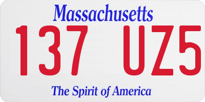 MA license plate 137UZ5