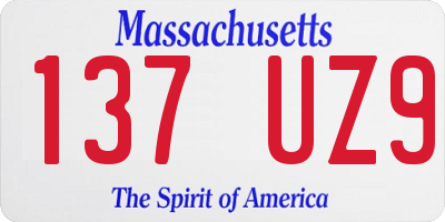 MA license plate 137UZ9