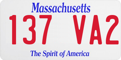 MA license plate 137VA2