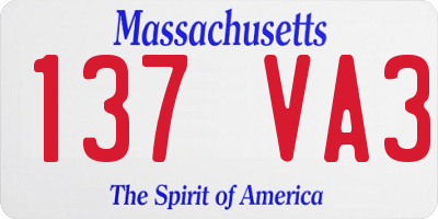 MA license plate 137VA3