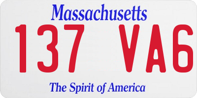 MA license plate 137VA6