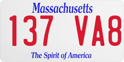 MA license plate 137VA8