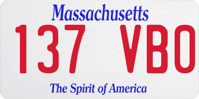 MA license plate 137VB0