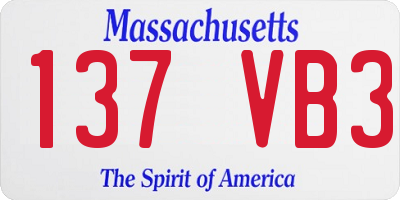 MA license plate 137VB3