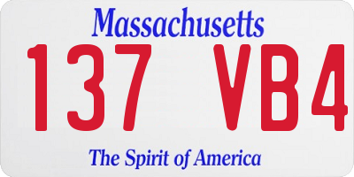 MA license plate 137VB4