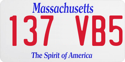 MA license plate 137VB5