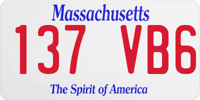 MA license plate 137VB6