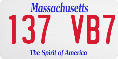 MA license plate 137VB7