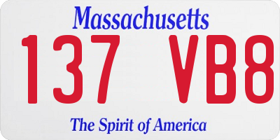 MA license plate 137VB8