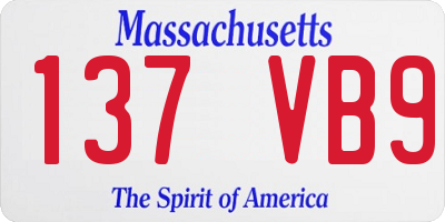 MA license plate 137VB9