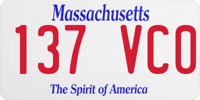 MA license plate 137VC0