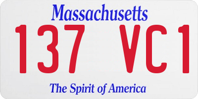 MA license plate 137VC1