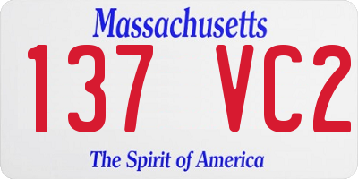 MA license plate 137VC2