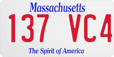 MA license plate 137VC4